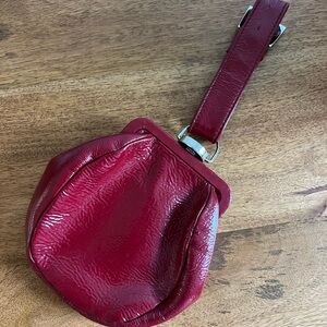 HOBO red patent leather wristlet bag